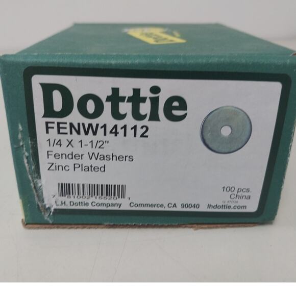 100 New 1/4" 1.5" Dottie Zinc Plated Hardware Fender Washers FENW 14112 - Picture 2 of 4
